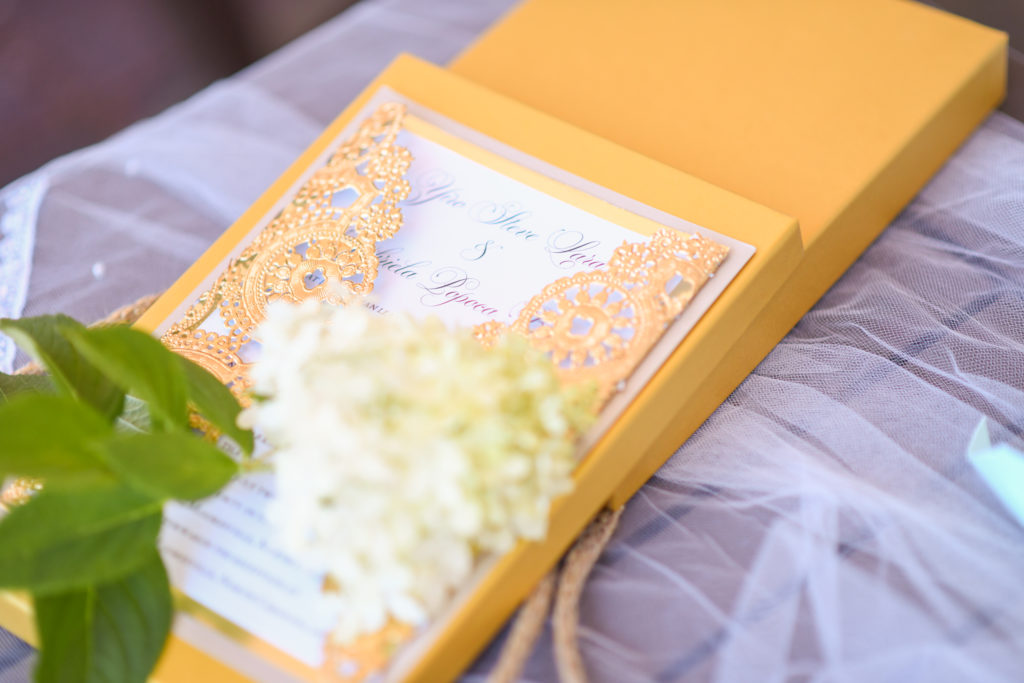 Gold wedding invitations, gold filigree invitation suite, mint and gold wedding, Charlotte NC wedding