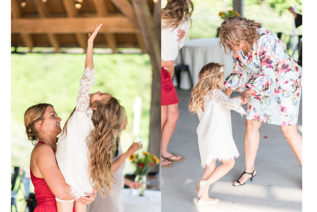 Dancing at the reception of a Hemlock Barn wedding near Boone NC
