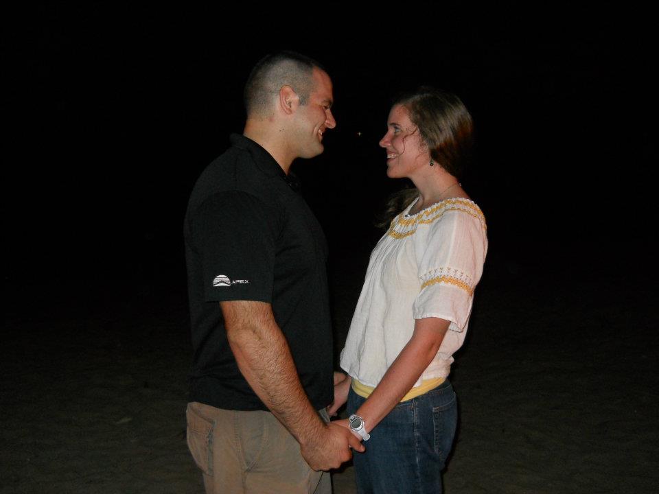 The first picture of our engagement story taken at Playa Samara in Costa Rica