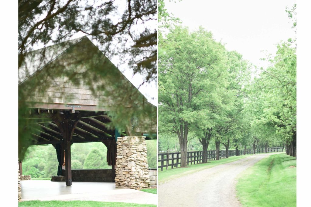 Green Gables Farms pavilion and drive; Charlotte NC wedding venue