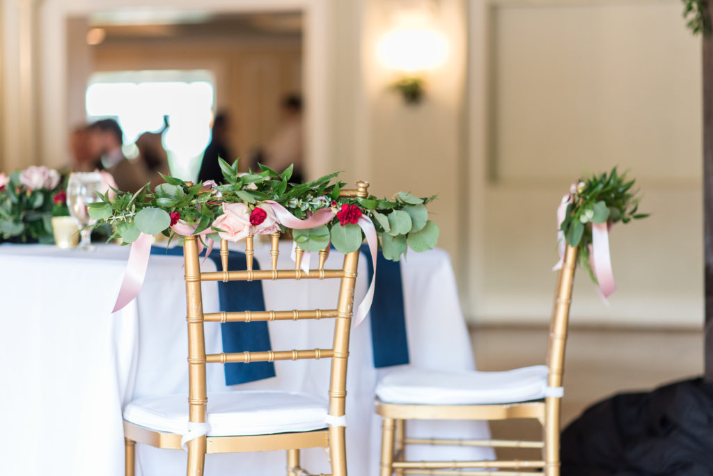 Roanoke Country Club Wedding details; head table; wedding decor; wedding flowers