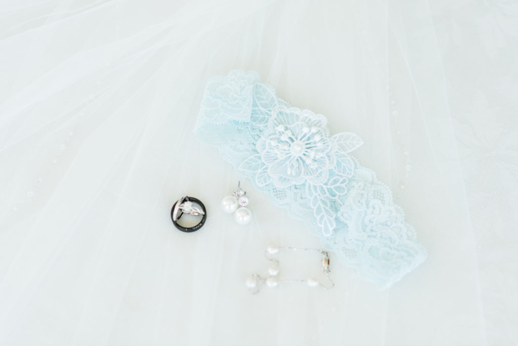 Bridal details from a Roanoke Country Club Wedding; wedding ring; veil; jewelry; Virginia wedding