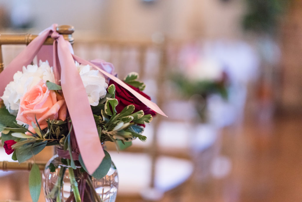 Roanoke Country Club Wedding details; ceremony decor; wedding ceremony; wedding flowers; wedding decor