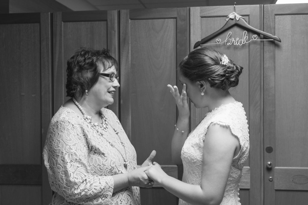Roanoke Country Club Wedding; bride and mother of the bride getting ready