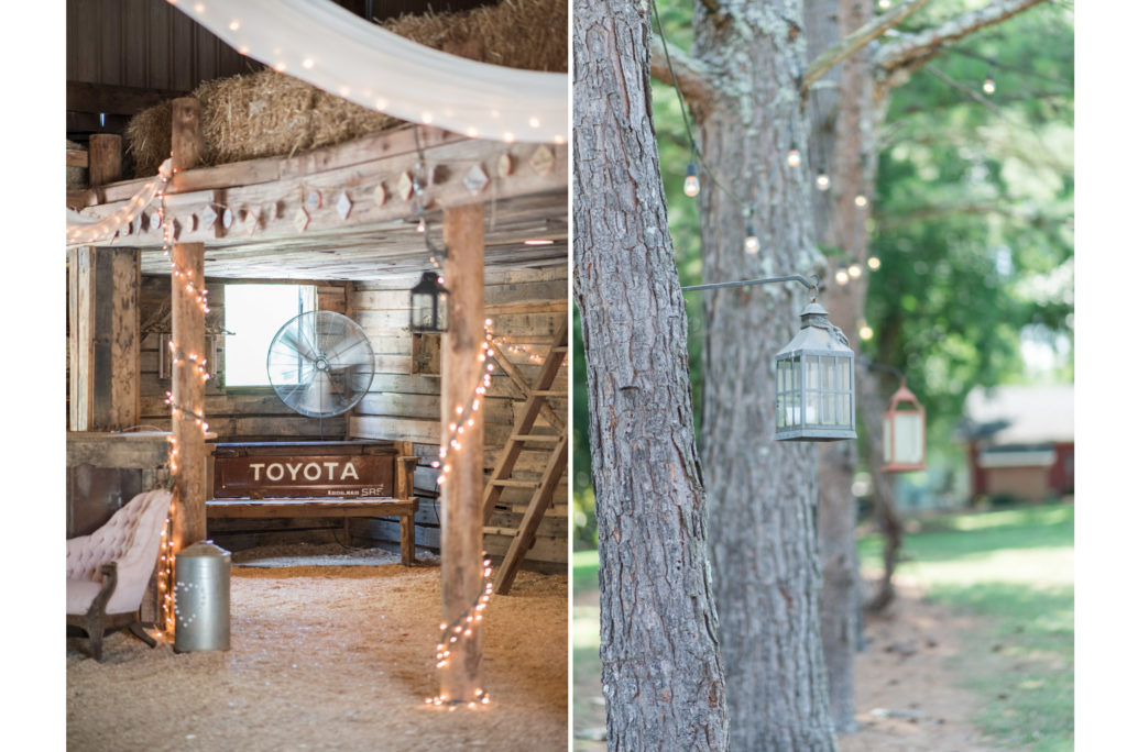 Inside the barn and grounds at Red Barn Events; Waxhaw NC wedding venue