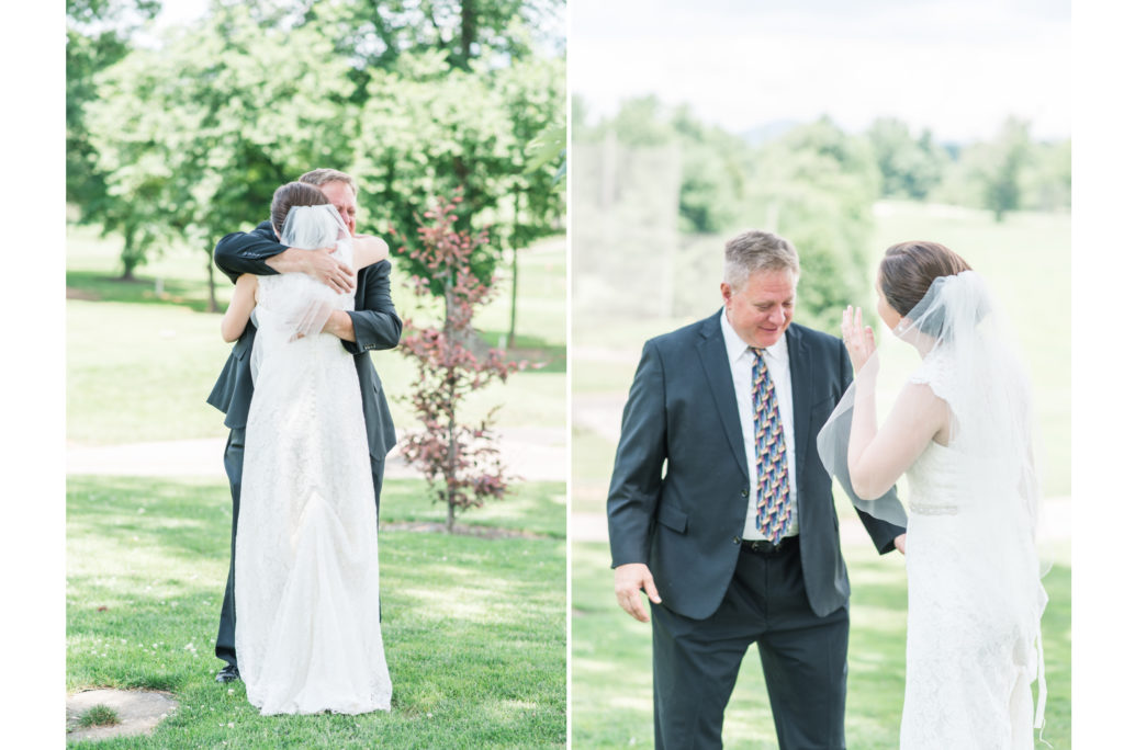 Roanoke Country Club Wedding; first look with father of the bride