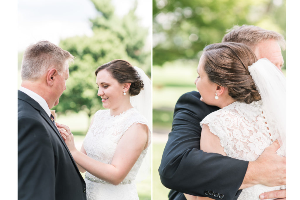 Roanoke Country Club Wedding; father of the bride first look