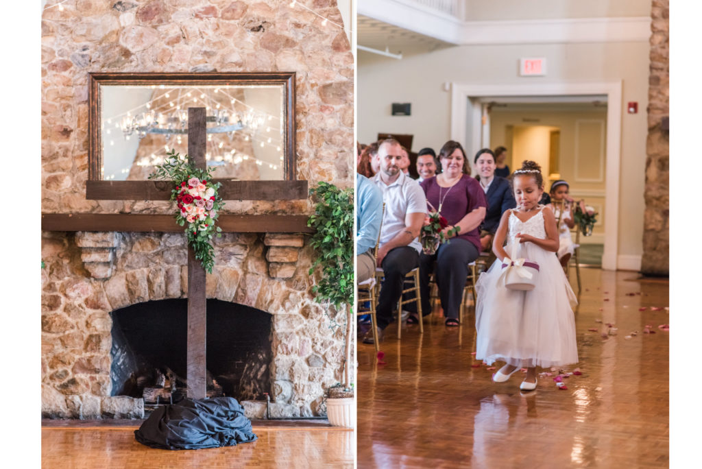 Roanoke Country Club Wedding; flower girl; wedding ceremony