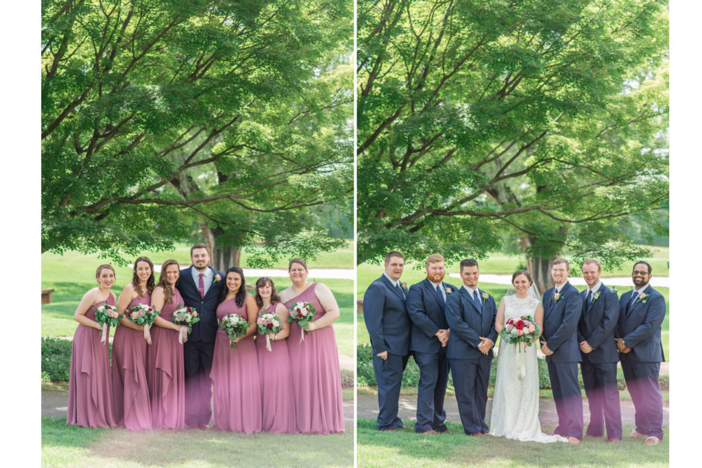 Roanoke Country Club Wedding; wedding party; bridal party
