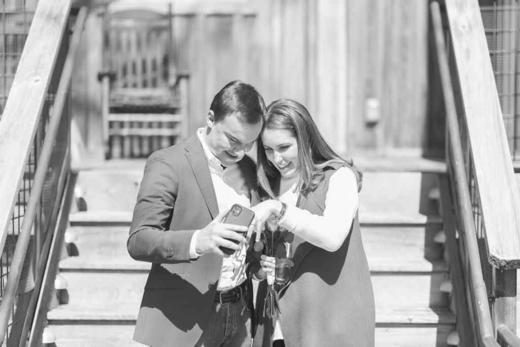 FaceTiming with the groom's family after the surprise proposal