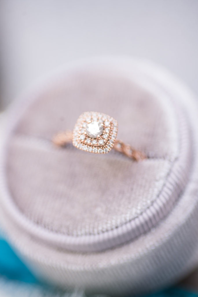 Bride's engagement ring detail