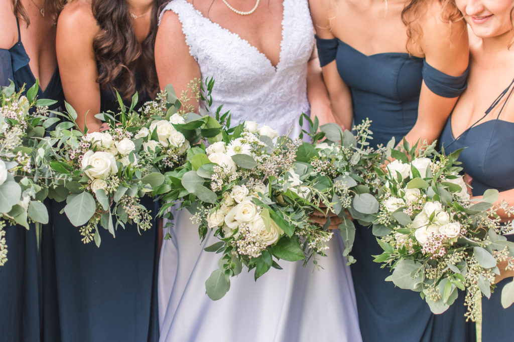 Bride and Bridesmaids bouquets at The View at Emerald Lake