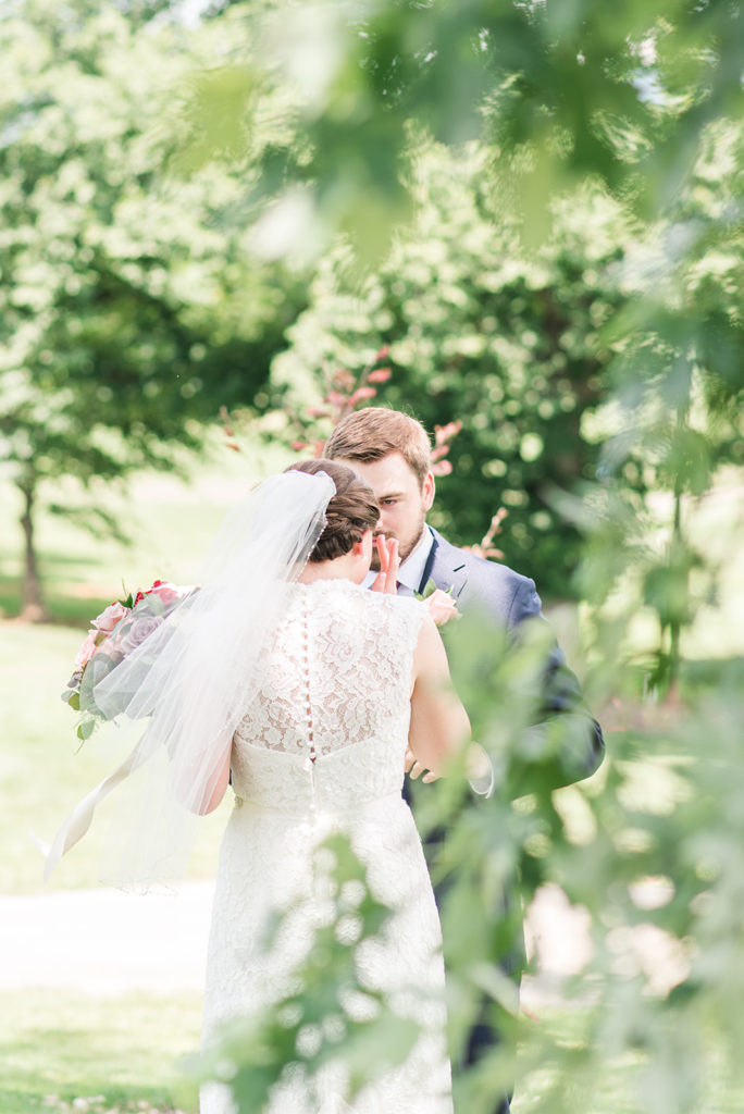 Tearful moment during a bride and groom's first look-- these moments are always so sweet!!
