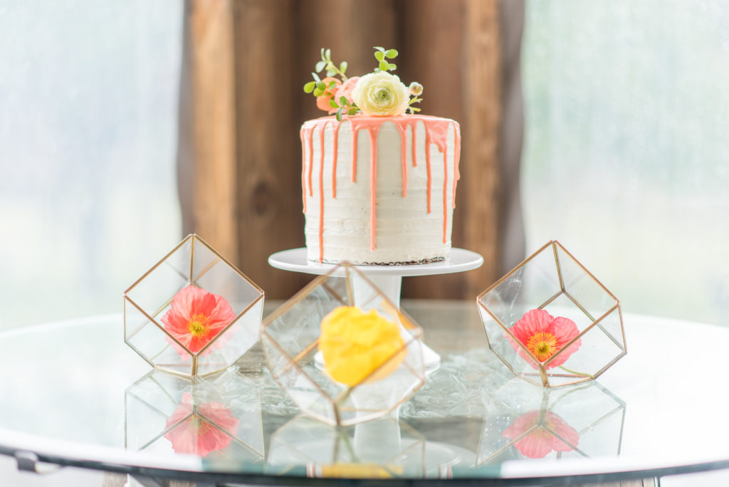 Charlotte Floral Designers at Simply Petals LLC add pops of yellow and coral to an early spring wedding in Charlotte NC 